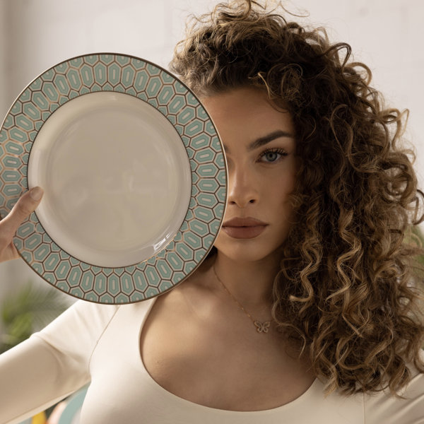 Corrigan Studio® Ozarke's Tiffany Blue Plates Set Wayfair